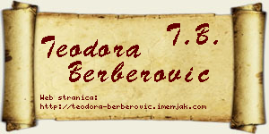 Teodora Berberović vizit kartica